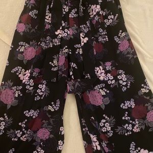Torrid Black Floral Wide Leg Pants